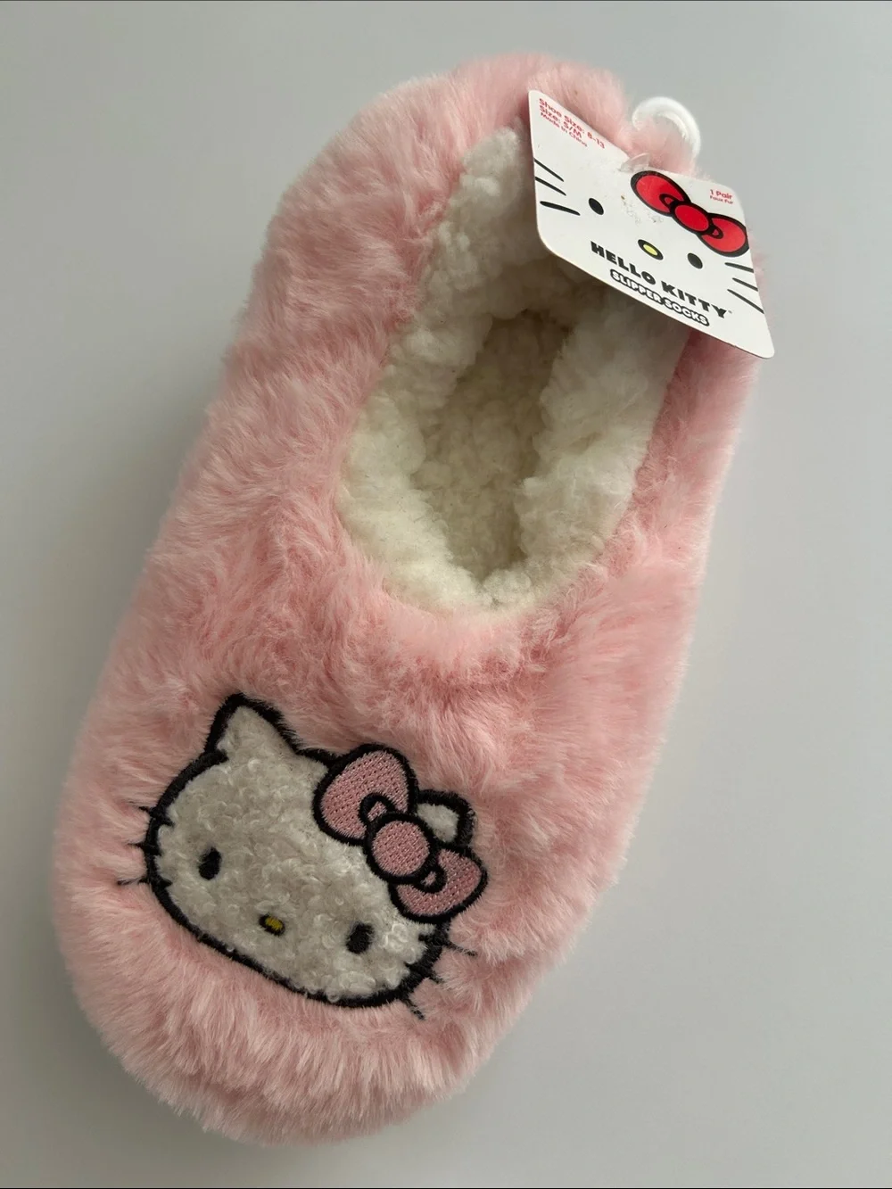 Hello Kitty Slipper Sockd 1 pair Size S/M (8-13)